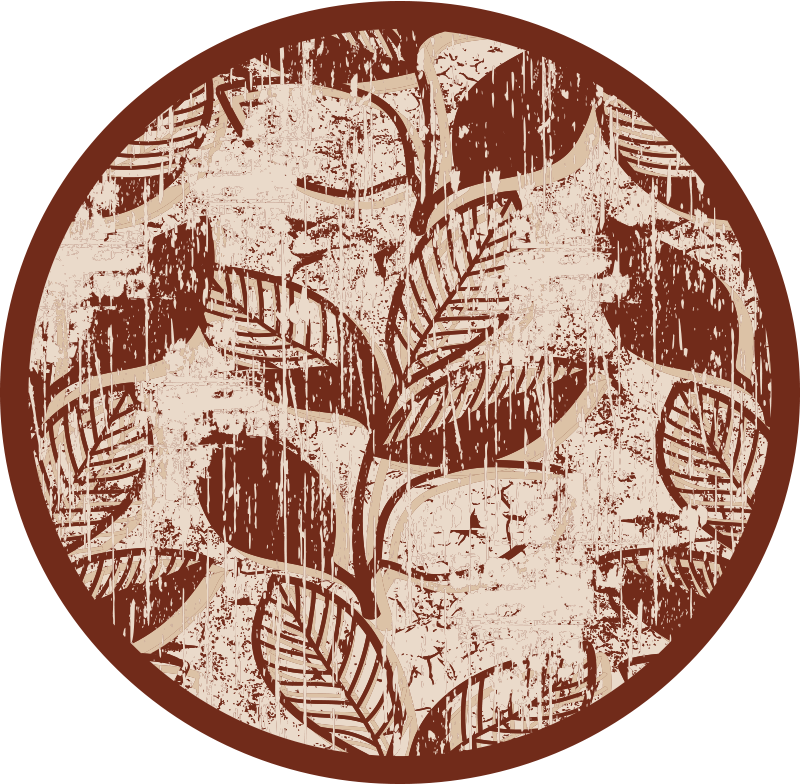 天然乙烯基地毯时尚叶子图案 - TenStickers