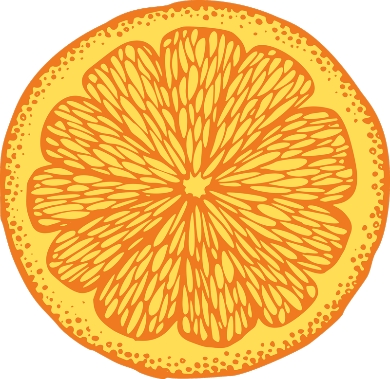 乙烯基厨房地毯橙色柑橘切片 - TenStickers