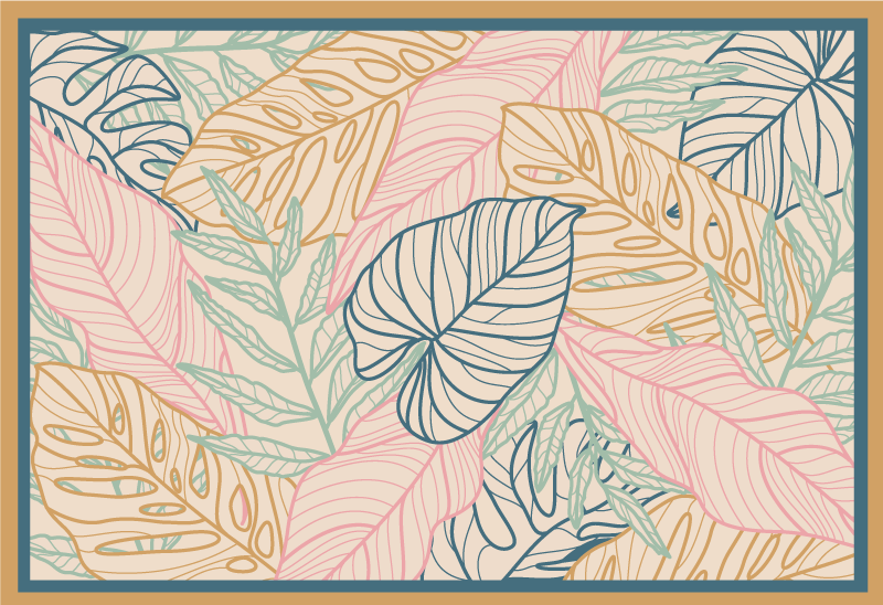 天然乙烯基地毯叶茂热带图案 - TenStickers