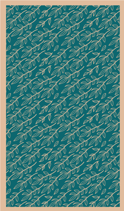 乙烯基花草地毯绿色优雅叶子 - TenStickers