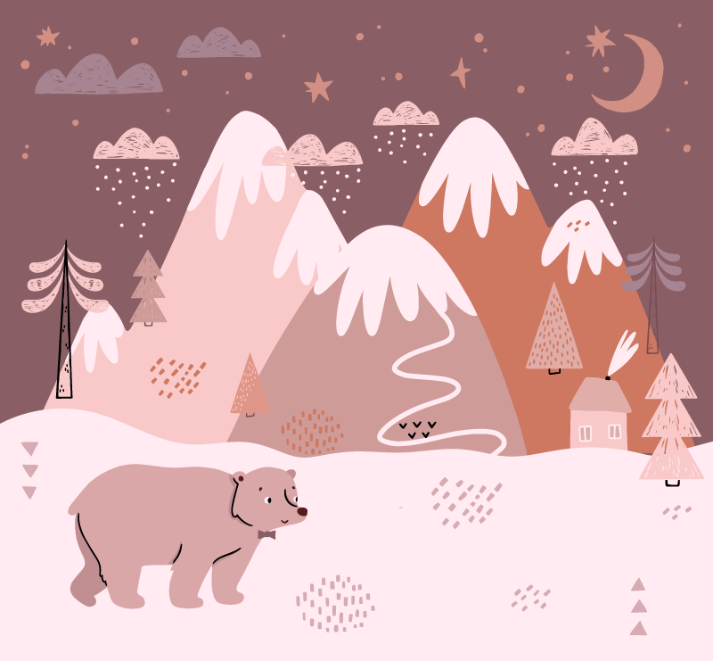 乙烯基地毯 儿童 冬季风景舒适感 - TenStickers