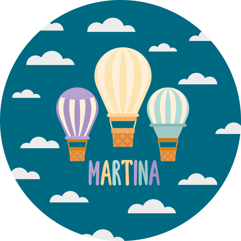 乙烯基地毯与名字气球 - TenStickers