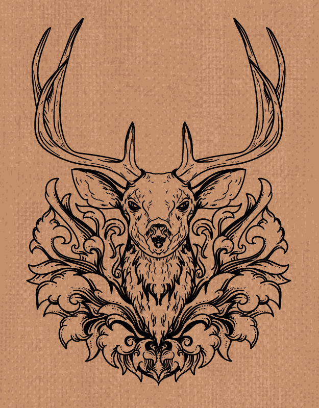 乙烯基地毯动物时尚鹿设计 - TenStickers