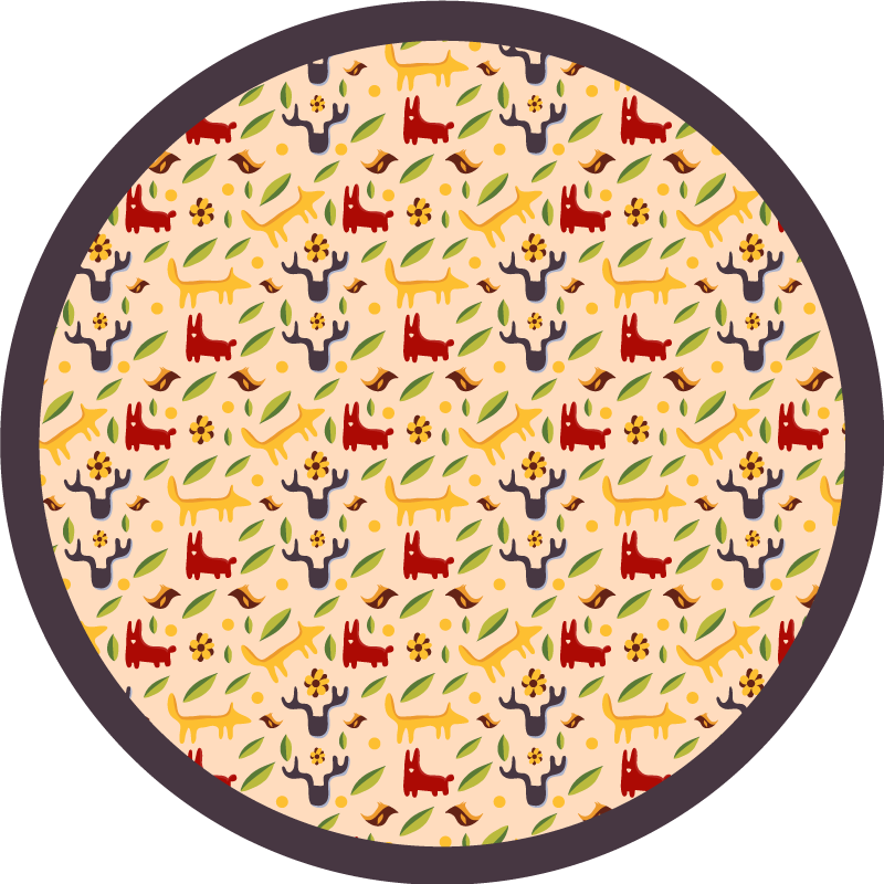 乙烯基地毯色彩斑斓的森林动物 - TenStickers