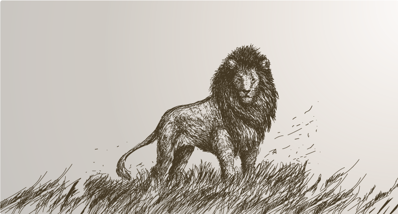 乙烯基地毯动物雄伟狮子倒影 - TenStickers