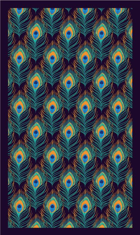 卧室乙烯基地毯带孔雀羽毛图案 - TenStickers