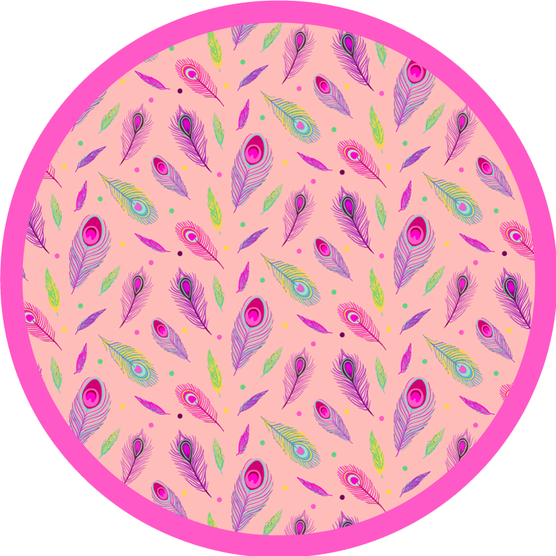 天然乙烯基地毯色彩斑斓的羽毛图案 - TenStickers