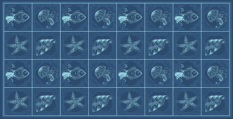 乙烯基地毯浴室海洋生物设计 - TenStickers