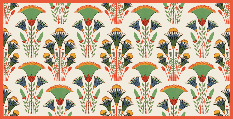 乙烯基花草地毯 北欧复古图案 - TenStickers