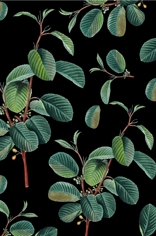 乙烯基地毯客厅生机勃勃的叶子图案 - TenStickers