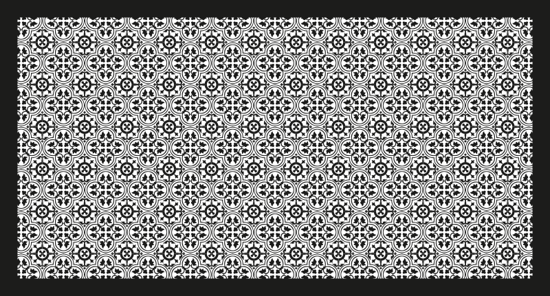 乙烯基地毯黑色花卉图案 - TenStickers