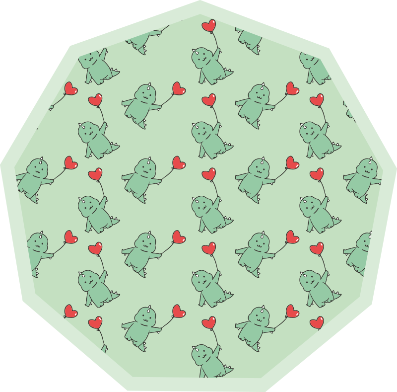 乙烯基地毯 儿童 心中有爱的绿色龙 - TenStickers