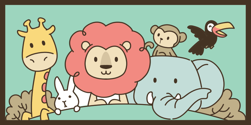 乙烯基地毯与丛林小伙伴动物 - TenStickers