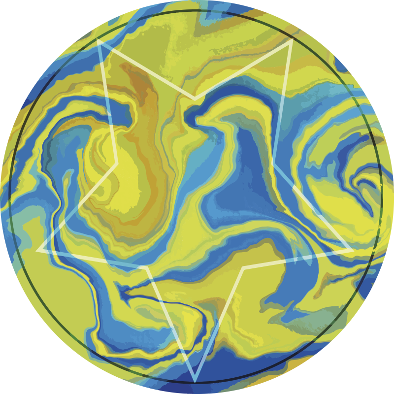 乙烯基地毯蓝色和黄色星星图案 - TenStickers