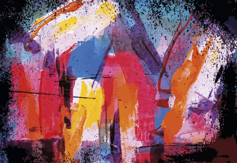 乙烯基地毯生动抽象飞溅 - TenStickers