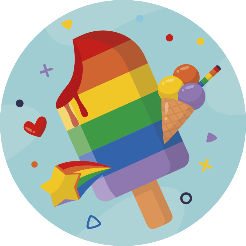 乙烯基地毯彩色冰淇淋款 - TenStickers