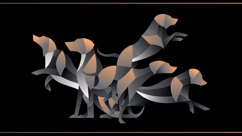 乙烯基地毯动物风格化狗形象 - TenStickers