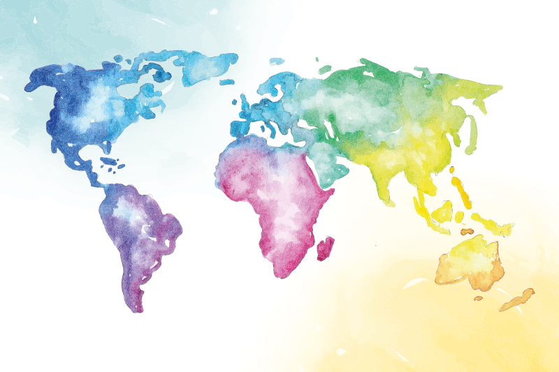 乙烯基地毯生动全球地图 - TenStickers