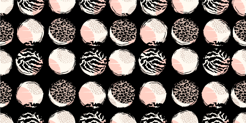 乙烯基地毯动物印花大胆圆形图案 - TenStickers