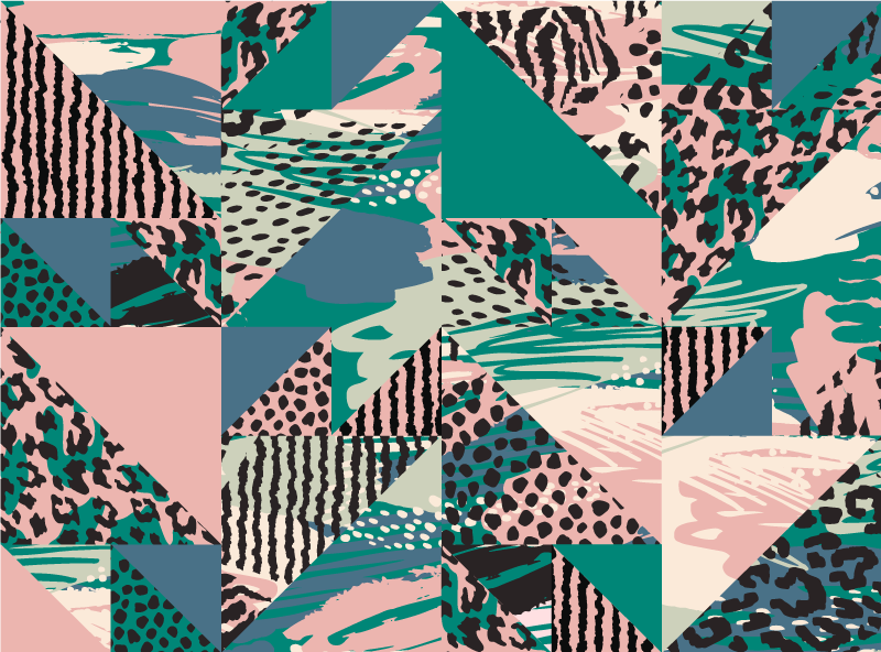 乙烯基地毯几何层次抽象设计 - TenStickers