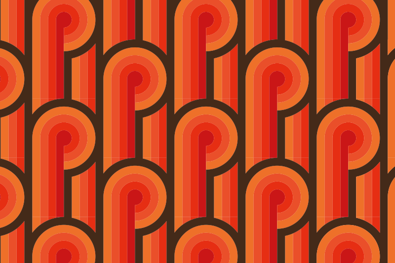 乙烯基复古地毯带有复古曲线图案 - TenStickers