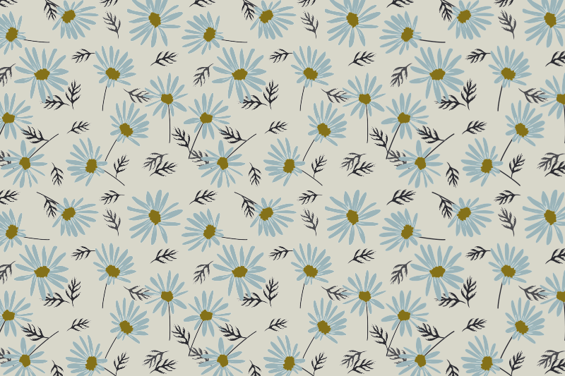 乙烯基地毯客厅花卉清新感 - TenStickers