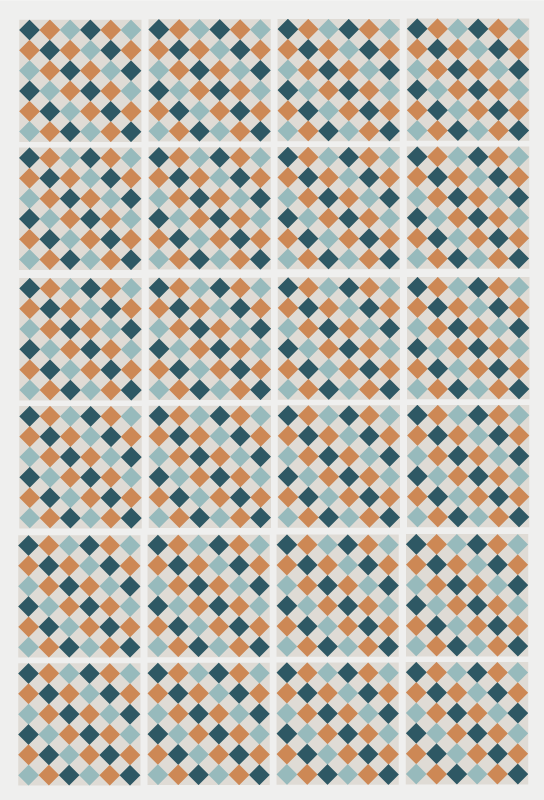 乙烯基地毯浴室抽象几何图案瓷砖 - TenStickers