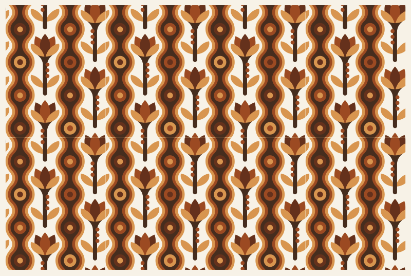 70年代流行布吉花复古地毯 - TenStickers