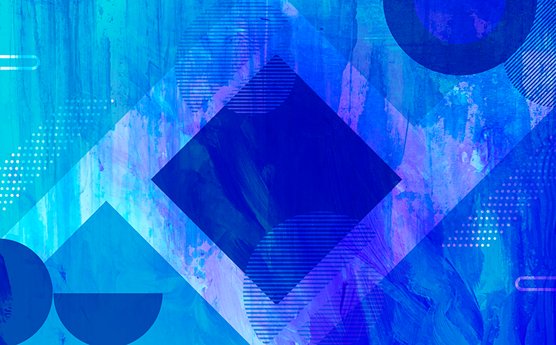 极简主义蓝色几何图案设计 - TenStickers