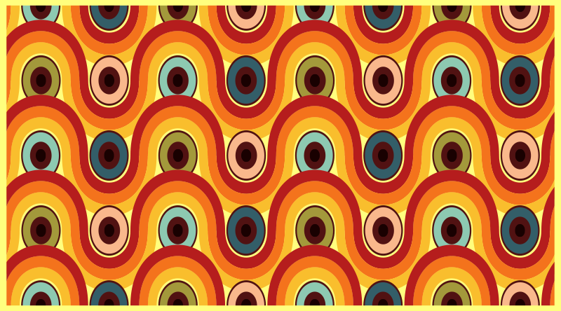 70年代的圆形几何地毯 - TenStickers