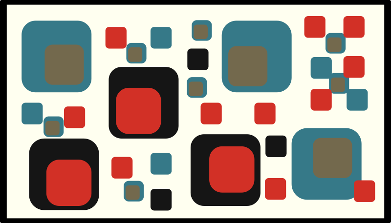 乙烯基地毯几何色彩丰富的抽象方块 - TenStickers