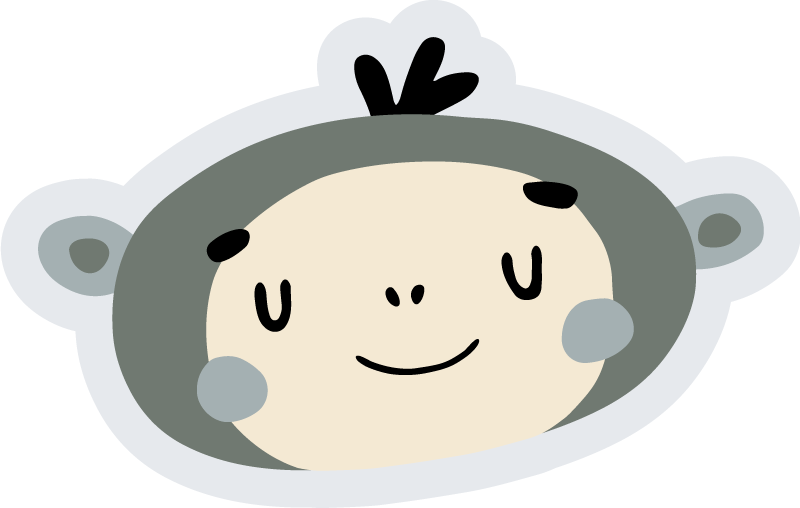 乙烯基地毯托儿所北欧猴子面孔 - TenStickers