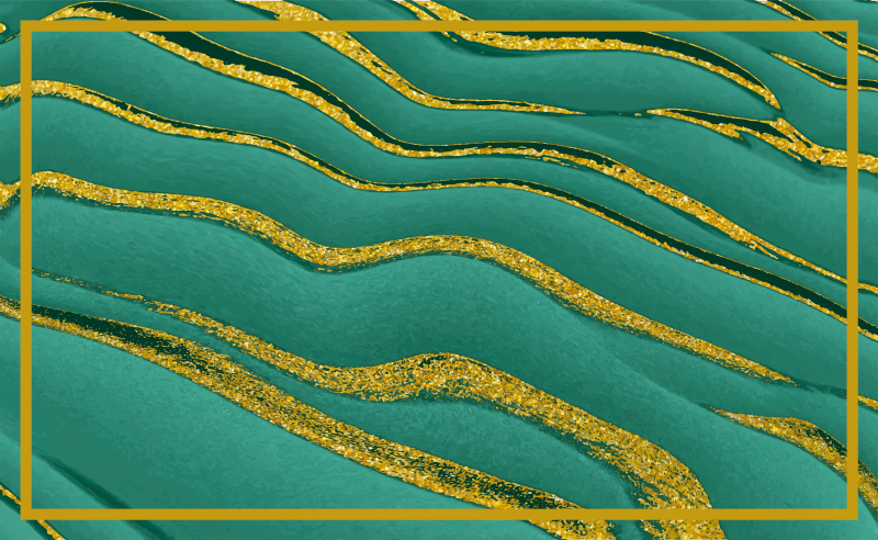 绿色和金色大理石效果乙烯基地毯 - TenStickers