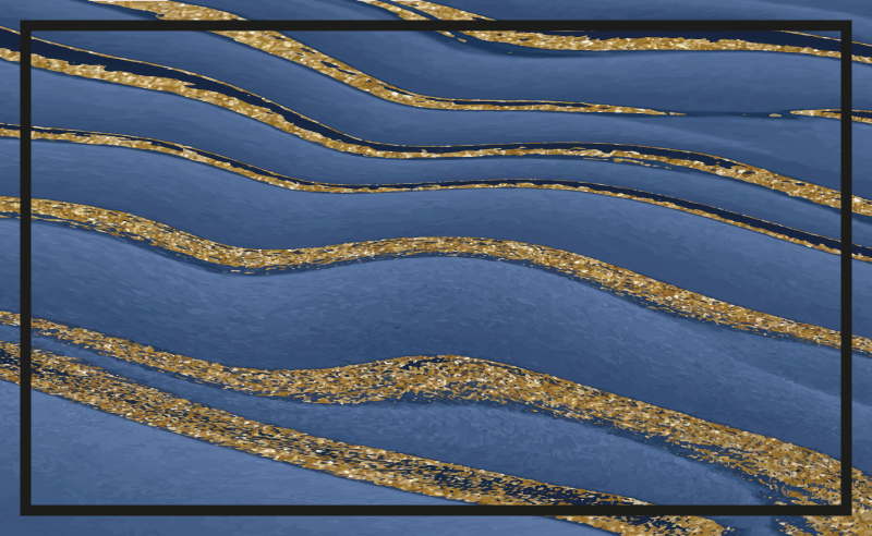 大理石乙烯基地毯蓝金波浪纹理 - TenStickers