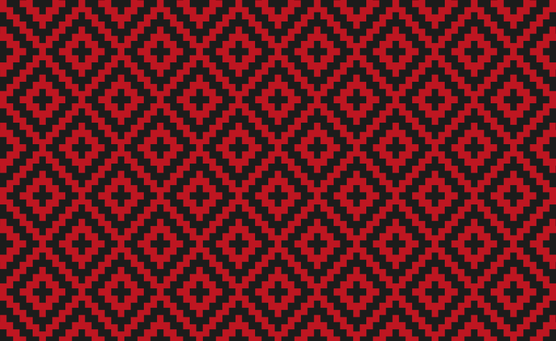 乙烯基地毯饭厅红色几何图案 - TenStickers