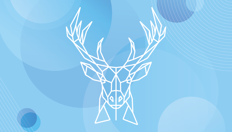 乙烯基地毯动物几何鹿头图案 - TenStickers