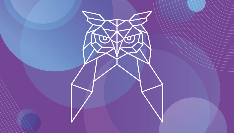 乙烯基地毯动物几何猫头鹰艺术 - TenStickers