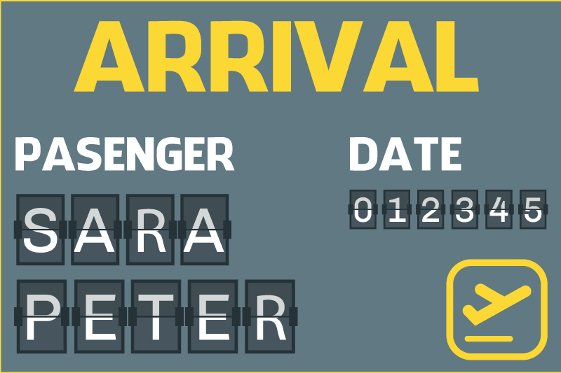 乙烯基地毯名称到达飞机票 - TenStickers