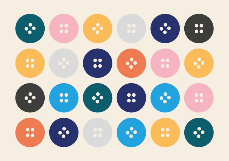 乙烯基地毯彩色按钮图案 - TenStickers