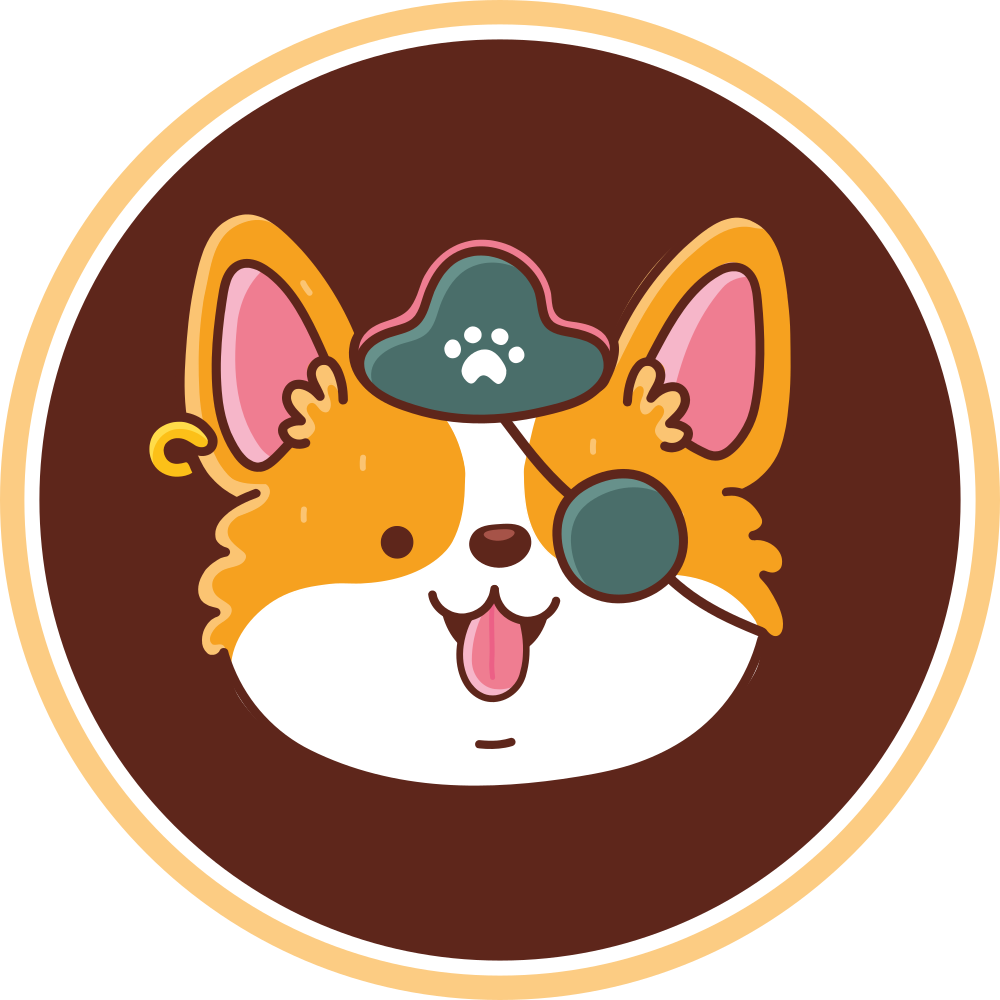 乙烯基地毯 corgi 船长徽章 - TenStickers