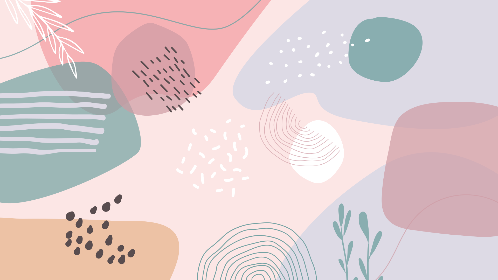 乙烯基地毯呈现抽象柔和形状 - TenStickers