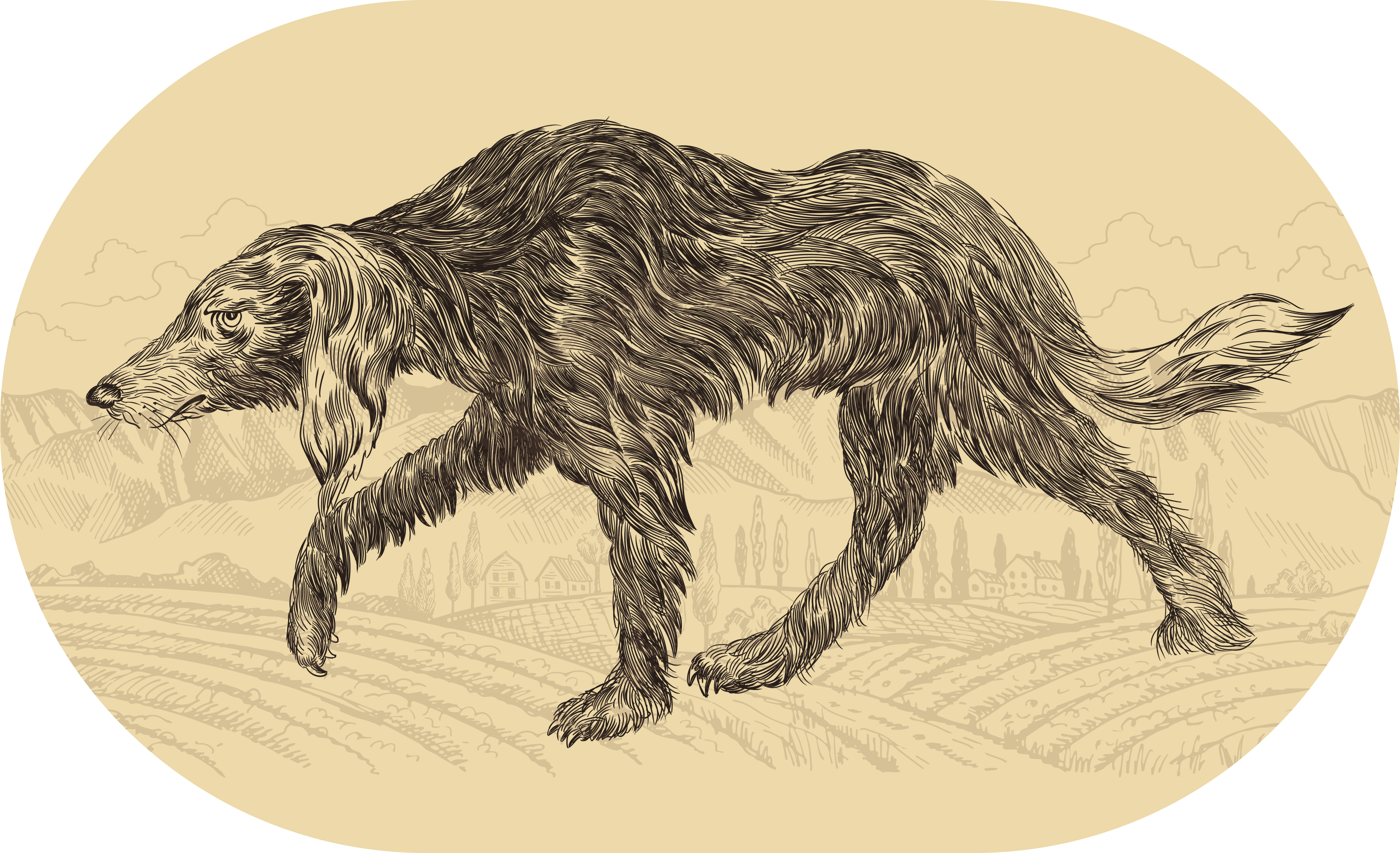 乙烯基地毯动物优雅犬影轮廓 - TenStickers