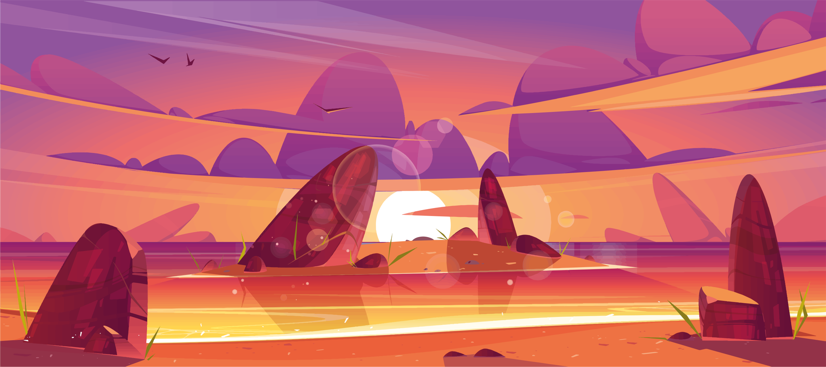 天然乙烯基地毯带您欣赏落日沙漠美景 - TenStickers