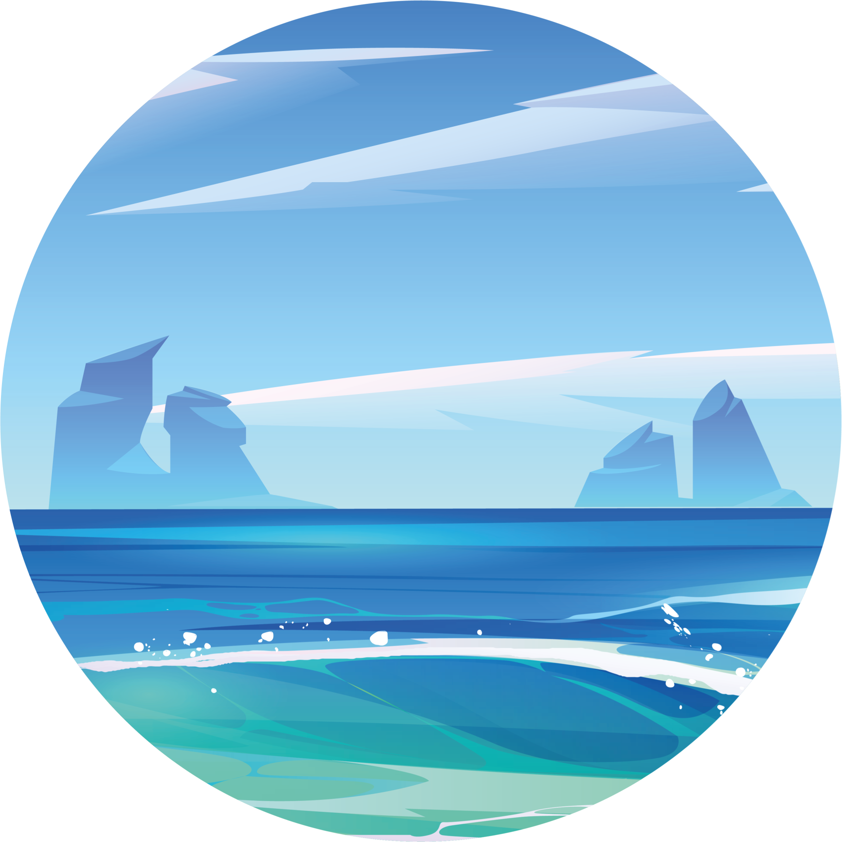 岩石和海洋卡通自然乙烯基地毯 - TenStickers