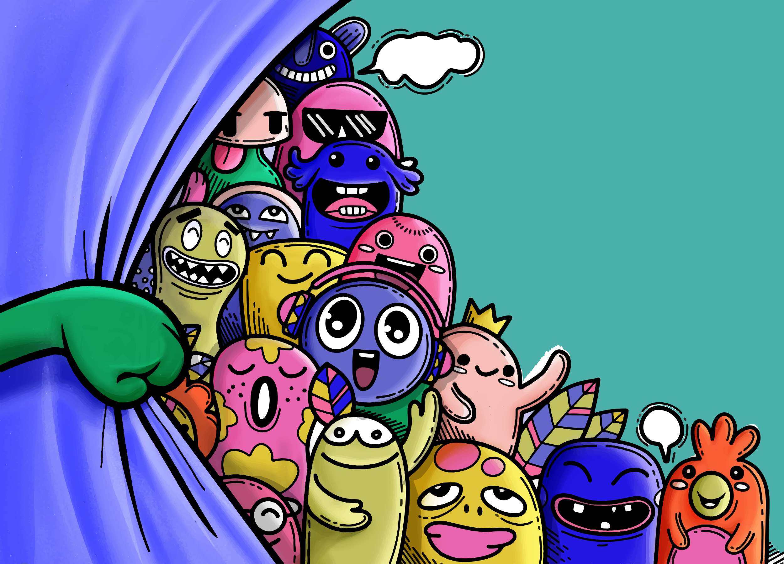 乙烯基地毯适合多彩怪兽角色使用 - TenStickers