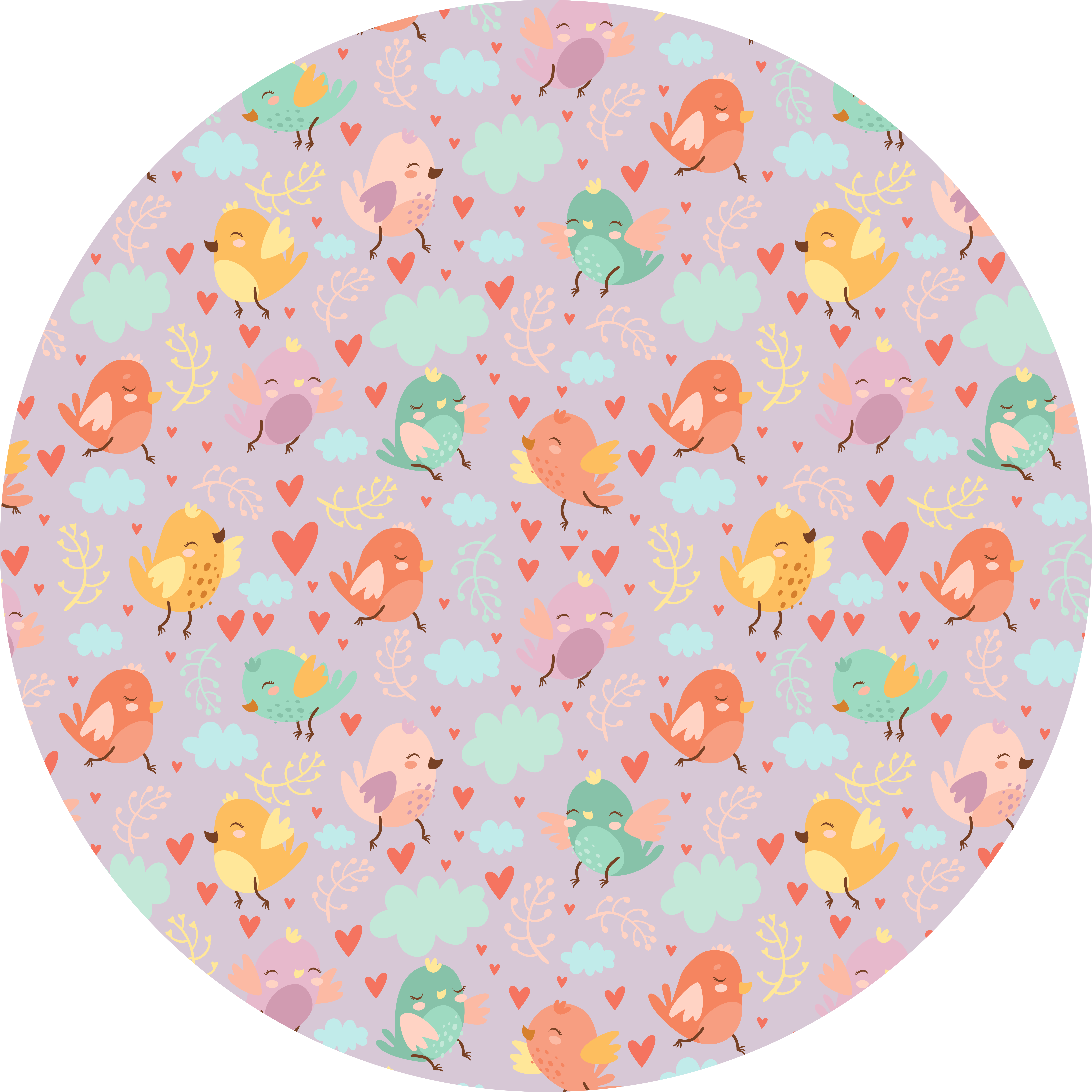 乙烯基地毯动物色彩斑斓的鸟类图案 - TenStickers