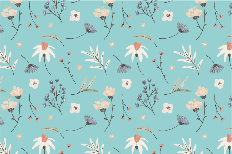 乙烯基花草地毯绽放花卉图案 - TenStickers