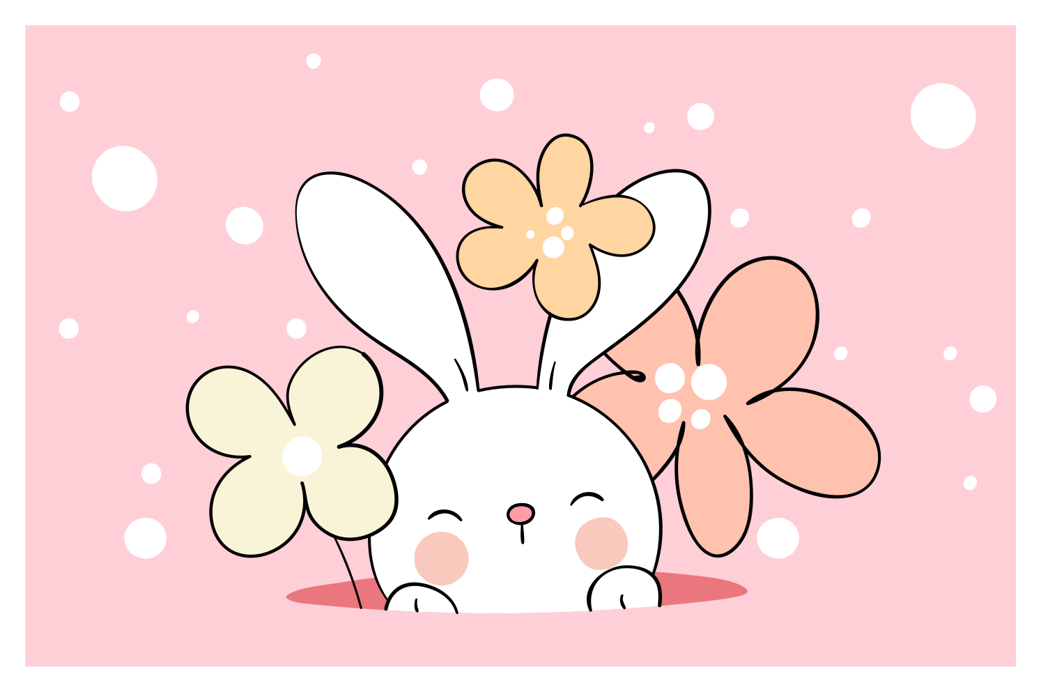 乙烯基地毯 儿童 宝宝兔子插画 - TenStickers