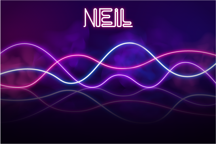 带条纹现代地毯的霓虹灯箱 - TenStickers