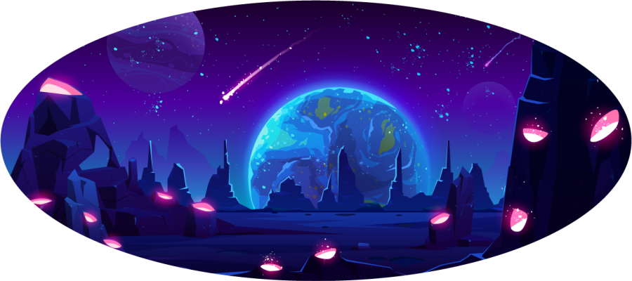 卡通太空表面明星乙烯基地毯 - TenStickers